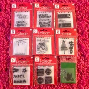 Studio G i Clear Plus Gems Clear Stamps Bundle Christmas Festive Holiday Craft